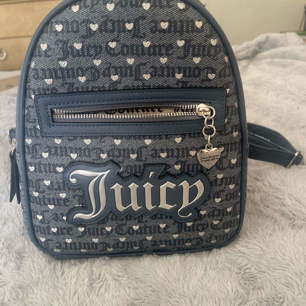 Juicy Couture Logo Print Bag with Black and Cream Interior